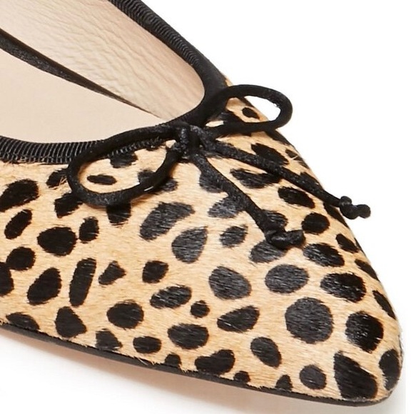 French Sole Penelope Leopard Calf Hair Printed Pointed Ballet Flats US 6 - Picture 3 of 6